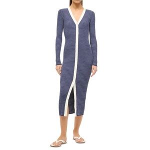 NWOT STAUD Shoko Striped Ribbed Sweater Dress small